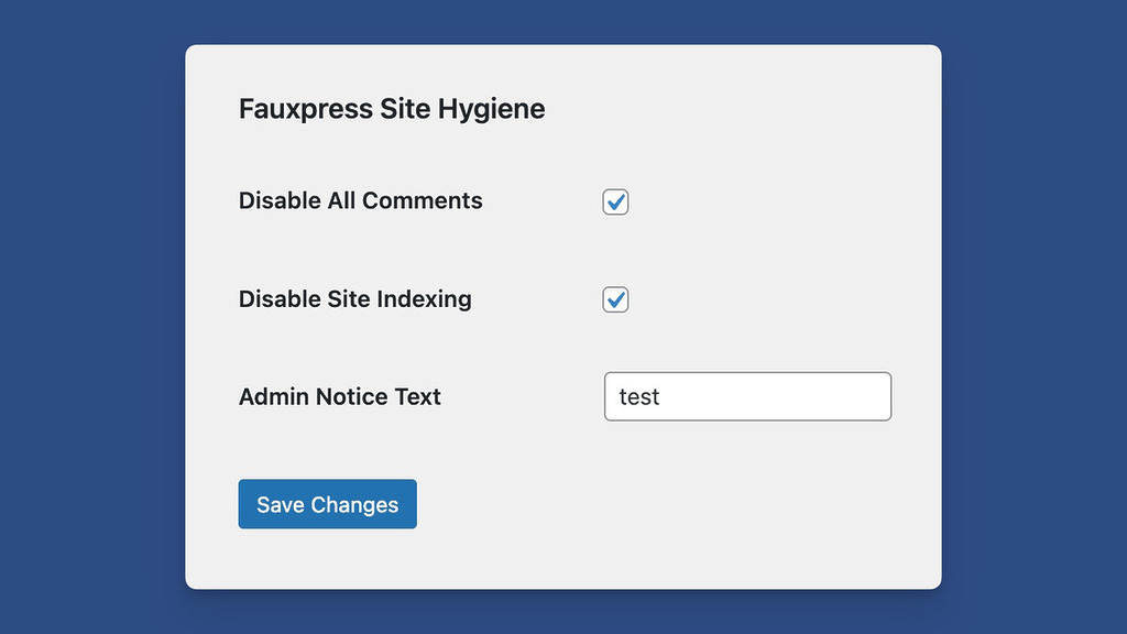 Test Admin Panel Using Settings API