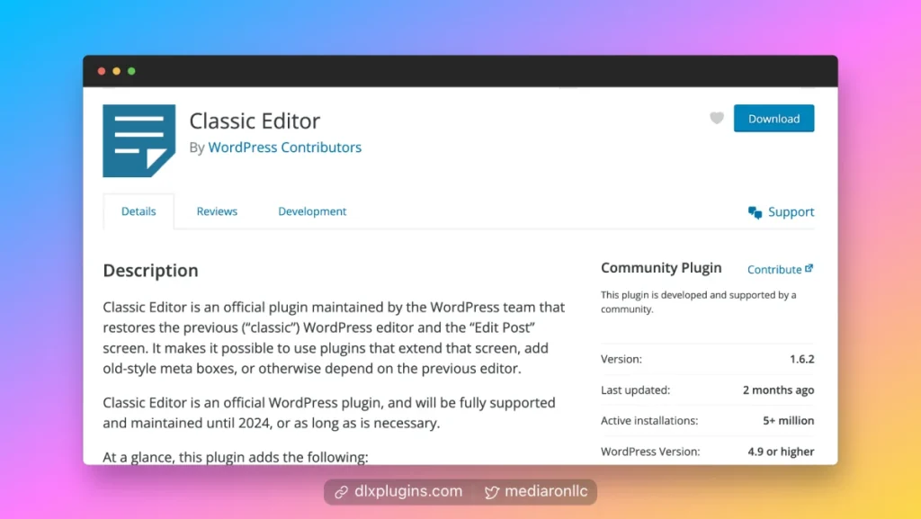 Classic Editor Contribute