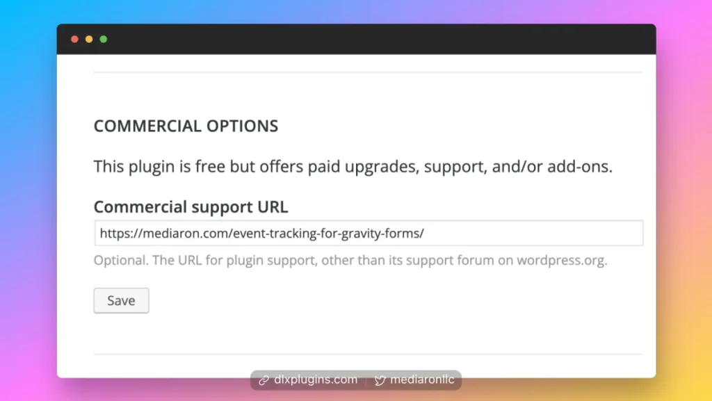 Commercial Settings in the Advanced Section