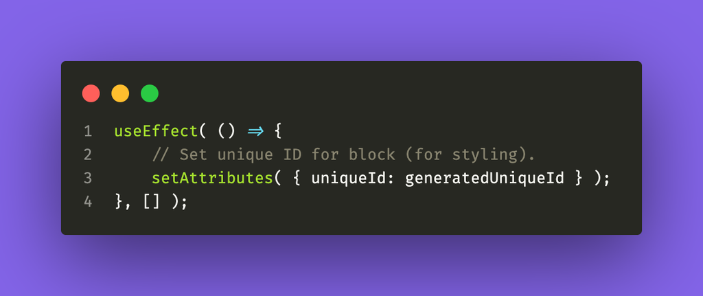 Using useEffect to set the uniqueId attribute
