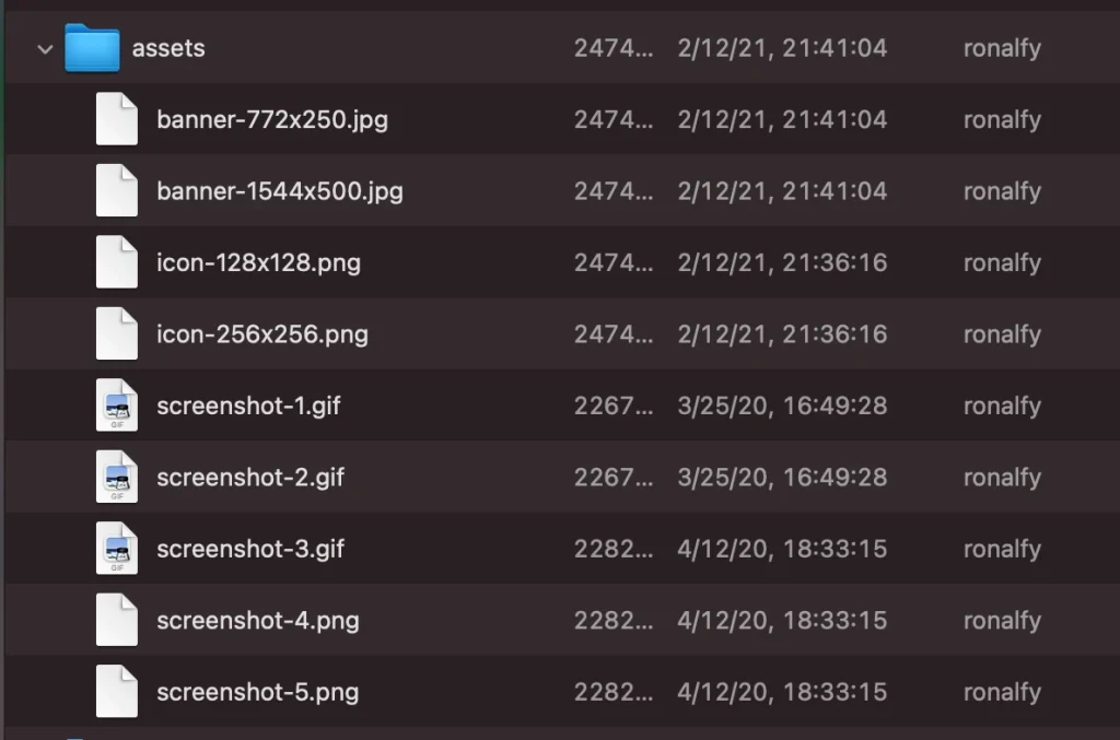 Samples Assets Folder Using the Versions App
