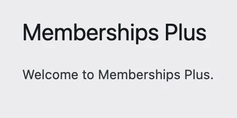 Memberships Plus Admin Panel