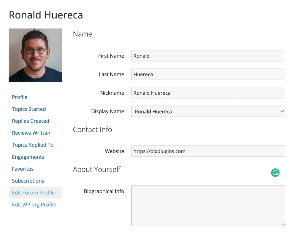 Fill Out Your Forum Profile