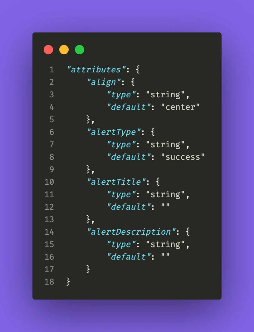 Block Attributes in Block.json