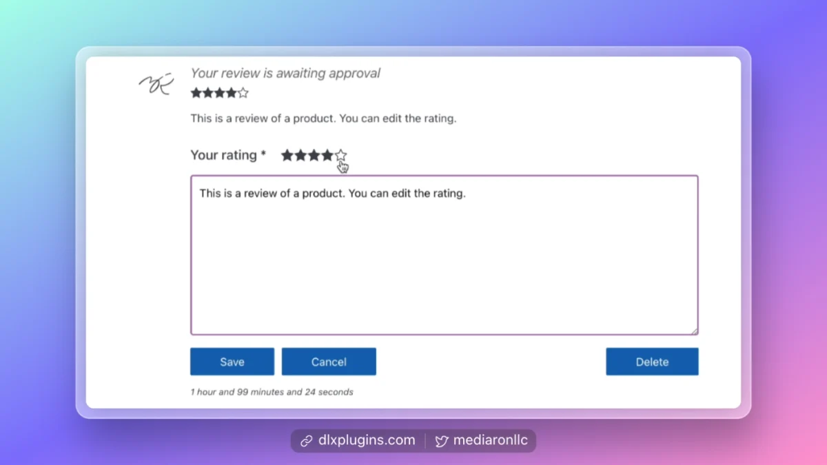 Edit Reviews with Comment Edit Core