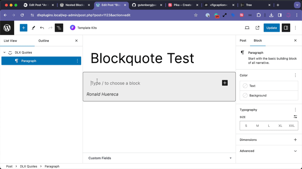 Blockquote With InnerBlocks Enabled