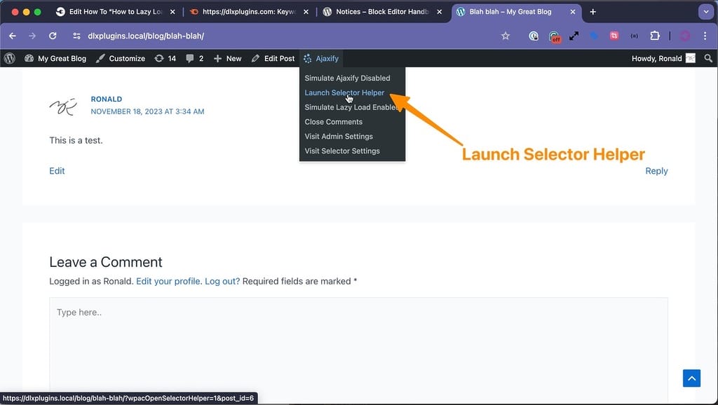 Selector Helper Wizard Option