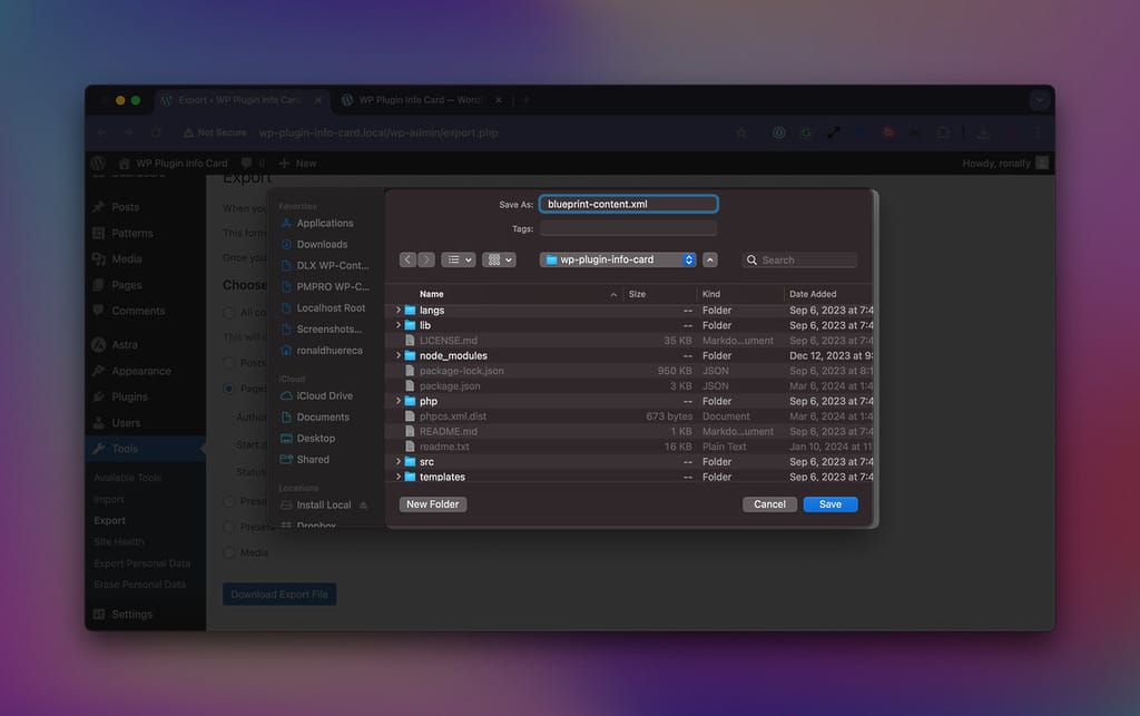 Saving the Generated XML File From WordPress