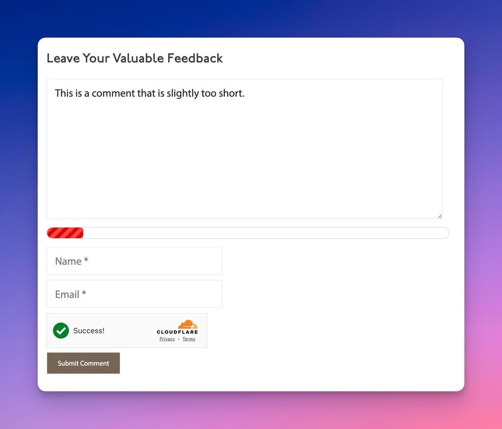 Comment Character Control With a Short Comment