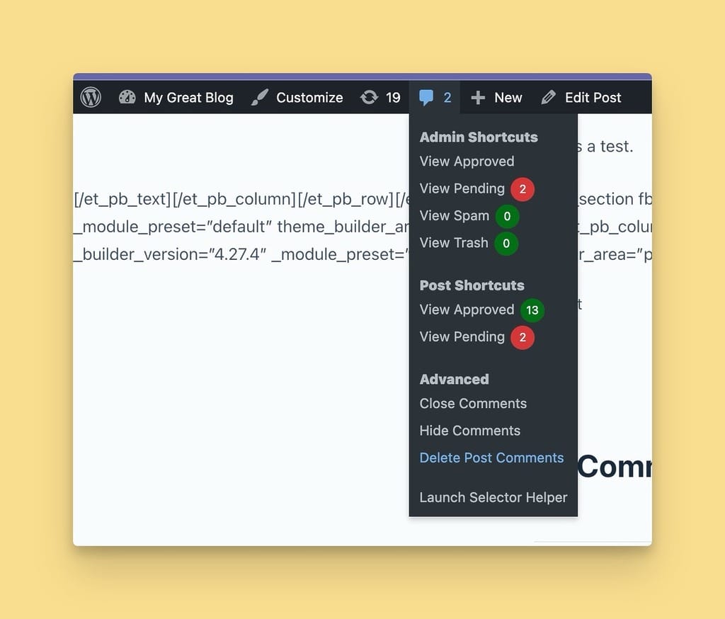 Quickly Delete Post Comments Using a Shortcut