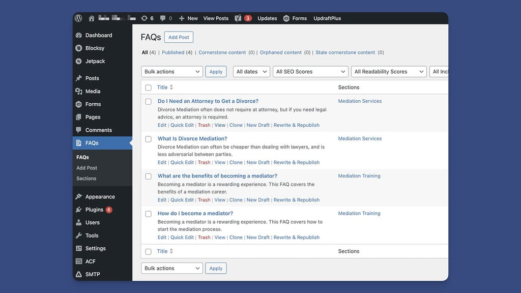 Post Type Nested Admin View