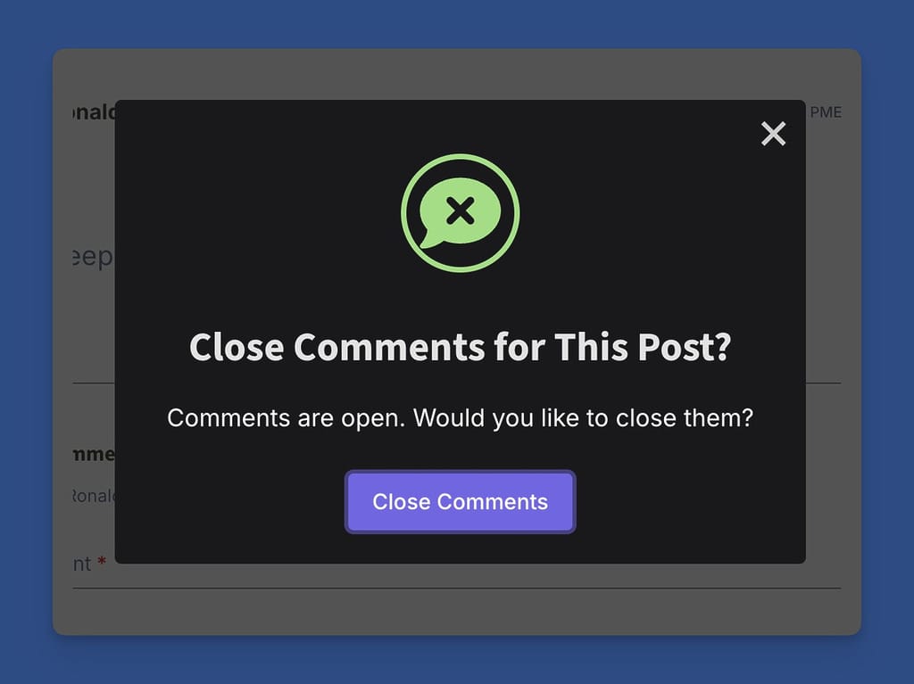 Close Comments Modal