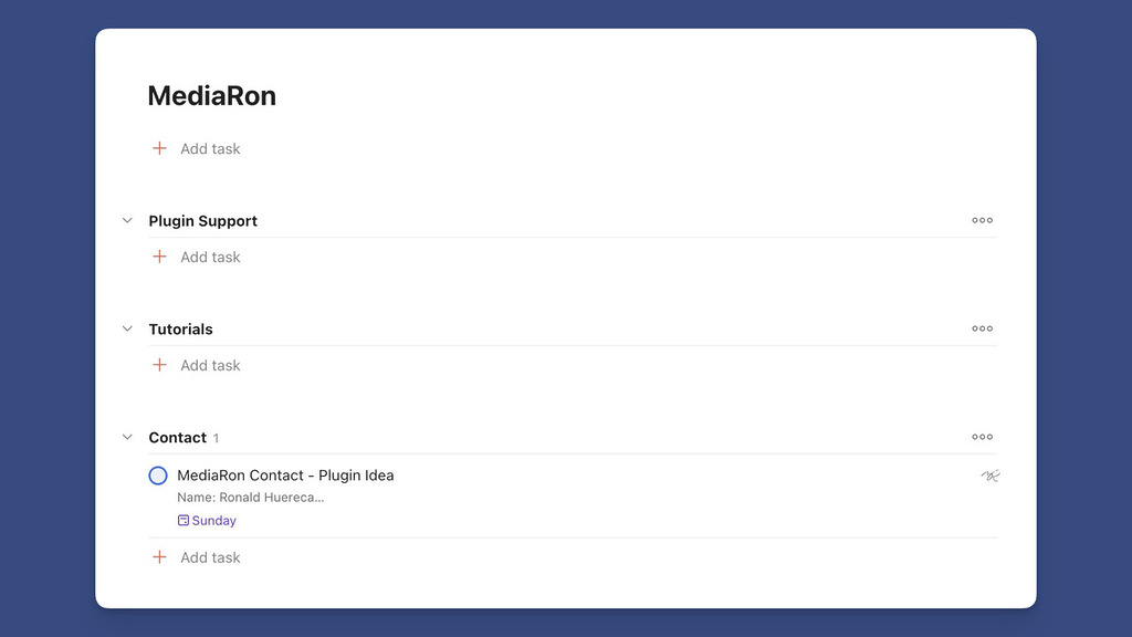 Example Todoist Task in the Todoist Interface