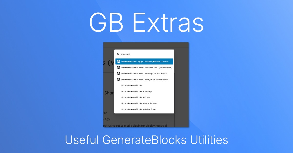 GB Extras Add-on for GenerateBlocks