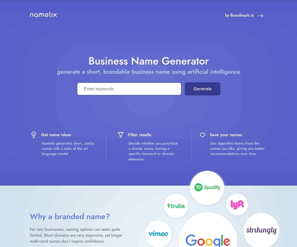 namelix is a good name generator