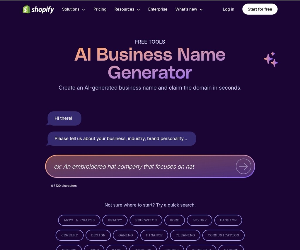 Shopify's AI Business Name Generator is Also Nice