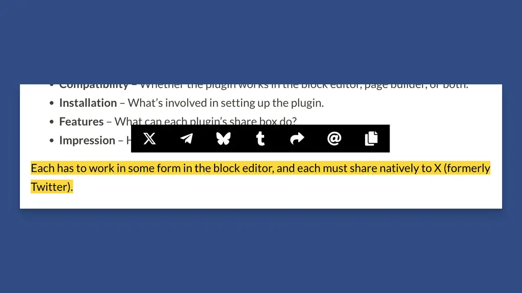 Display Social Networks When a User Clicks on an Inline Highlight