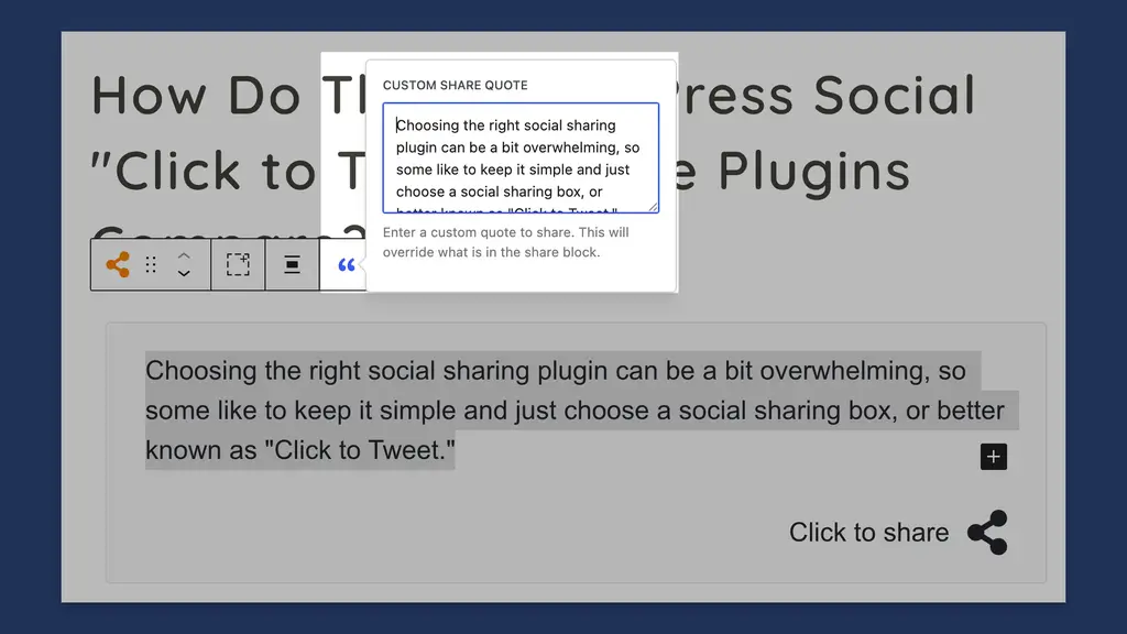 Configure Sharing Text if Text is Too Long