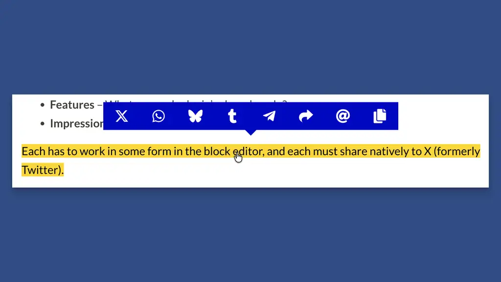 Inline Highlighting Shows Social Networks Shortcuts on Click