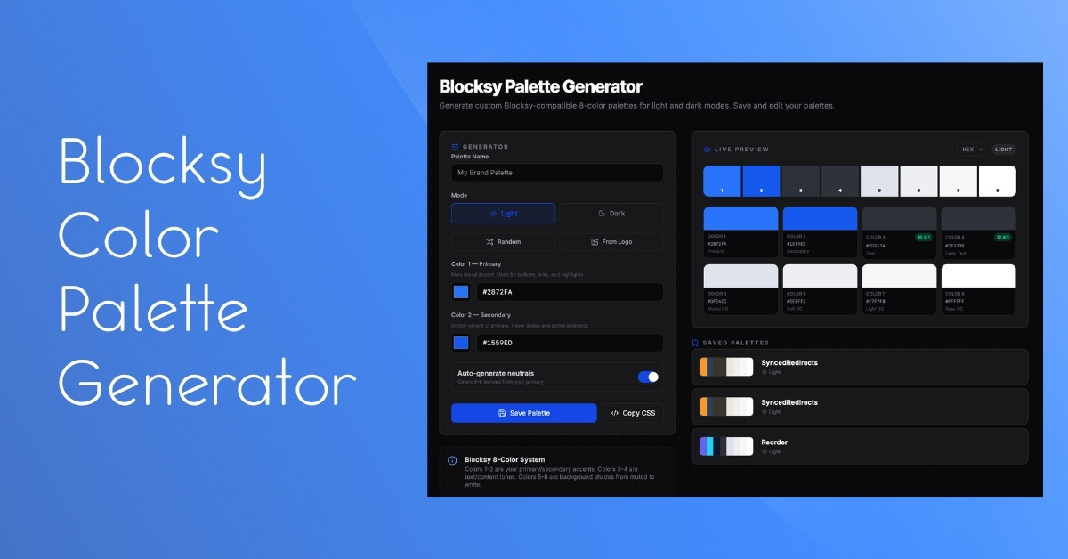 Blocksy Color Palette Generator